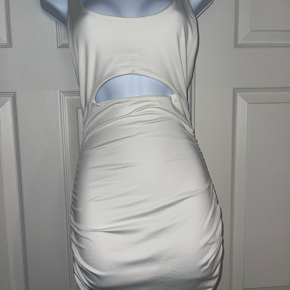 White Cut-Out Club Dress
